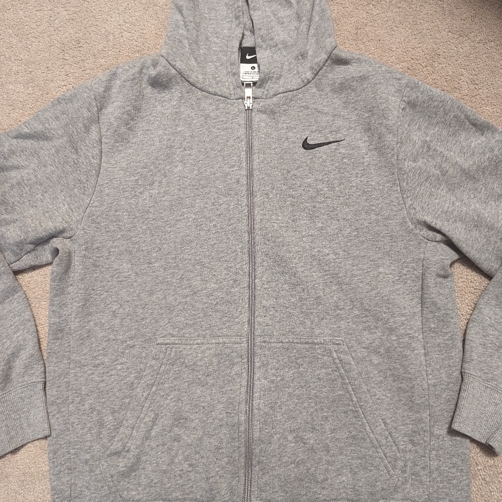 Vintage Nike Small Swoosh Logo Hoodie Size Large